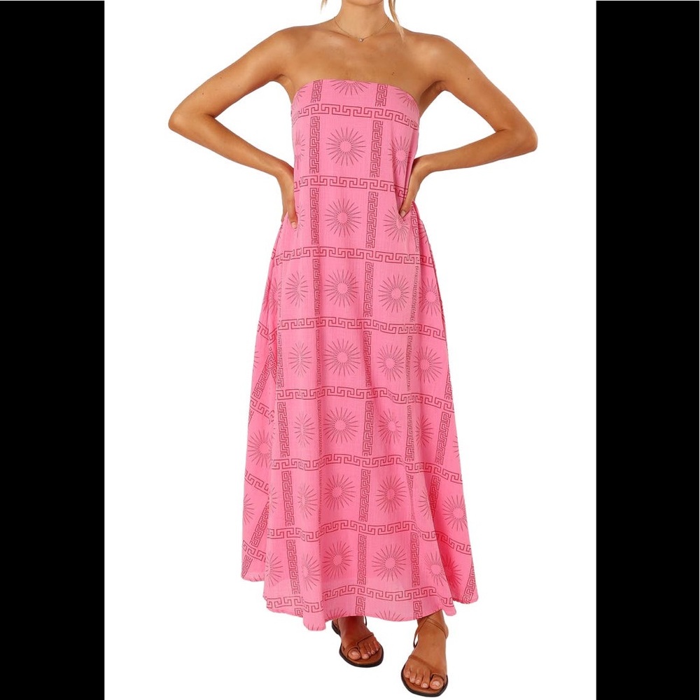 💕🌺💕 Petal & Pup - 'Soph' Pink/Red Maxi Dress